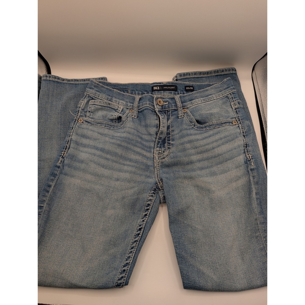 BKE Jake Straight Leg Jeans Mens 33x30 Medium Wash Blue Denim Stretch